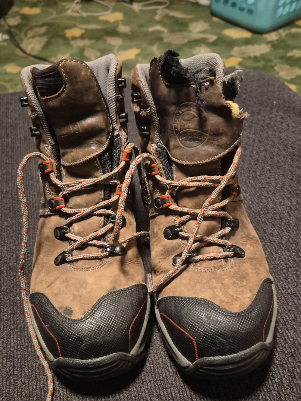 Irish Setter Brown Leather Lace-Up Work Boots with Orange Accents
